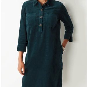 Soft-cord Peacock Shirtdress